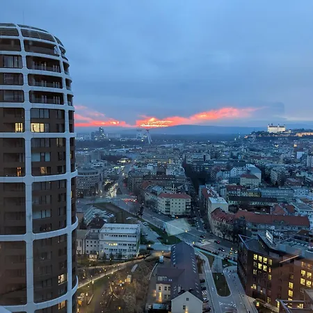 With Sunset View Over